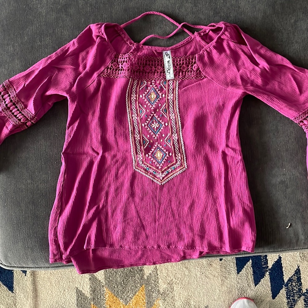 KnitWorks rayon bell shaped sleeve